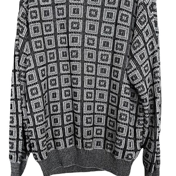Pronto-Uomo Mens Sz XL Pullover Crewneck Sweater Linen Blend Geometric Print - Picture 3 of 7